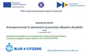 Read more about the article Sesiune de instruire antreprenorială în domeniul economiei albastre durabile – Corbu, 17 septembrie 2025
